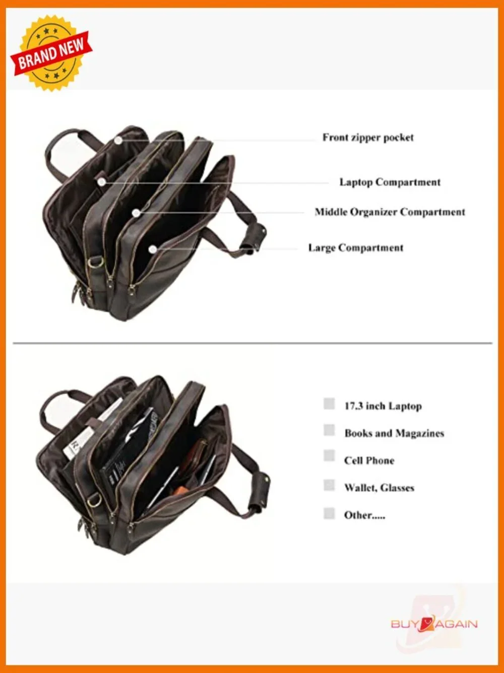 Full Grain Leather 17.3